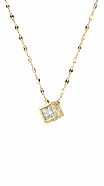 MONÉA Crystal Frame Halskette – 18K vergoldet