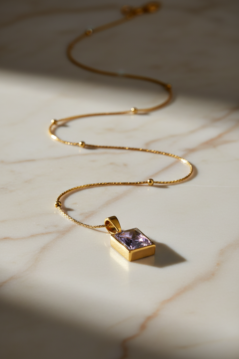 Goldene Kristall Halskette Damen