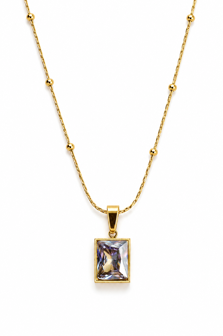 Goldene Kristall Halskette Damen