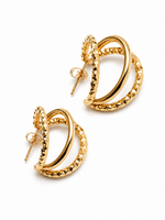 Goldene Double Hoop Ohrringe