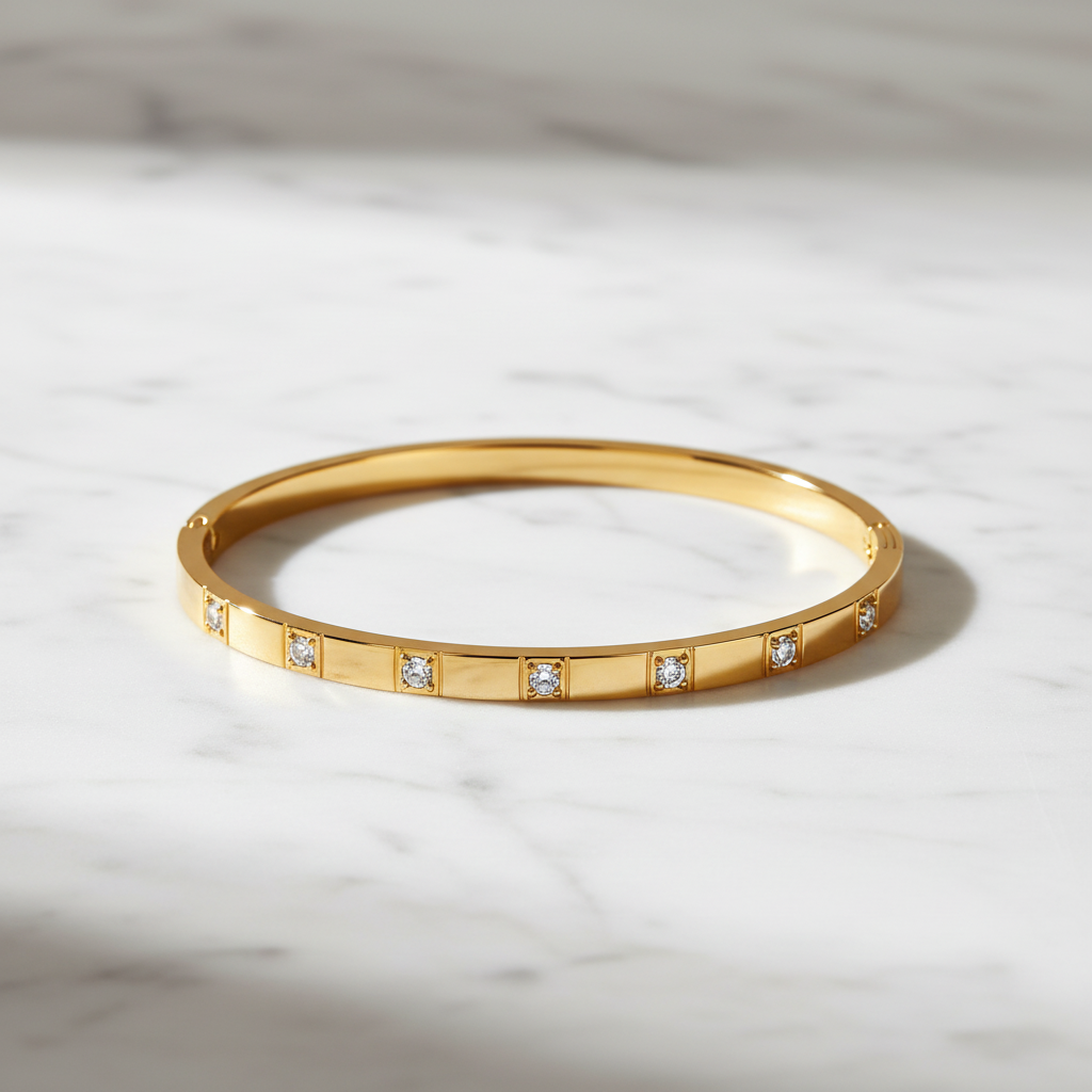 MONÉA Crystal Bangle Gold - 18K vergoldet