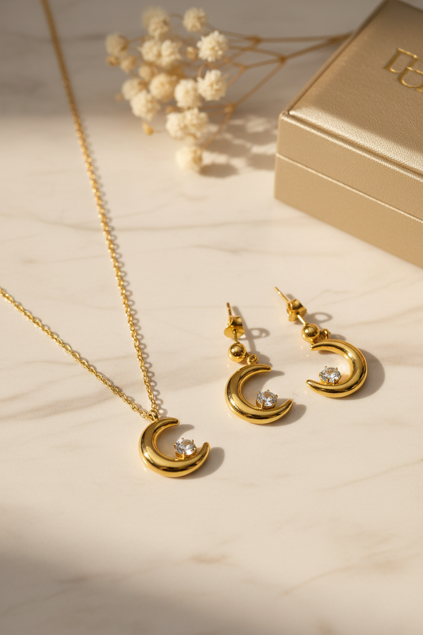 MONÉA Mondglanz Set-18K vergoldet