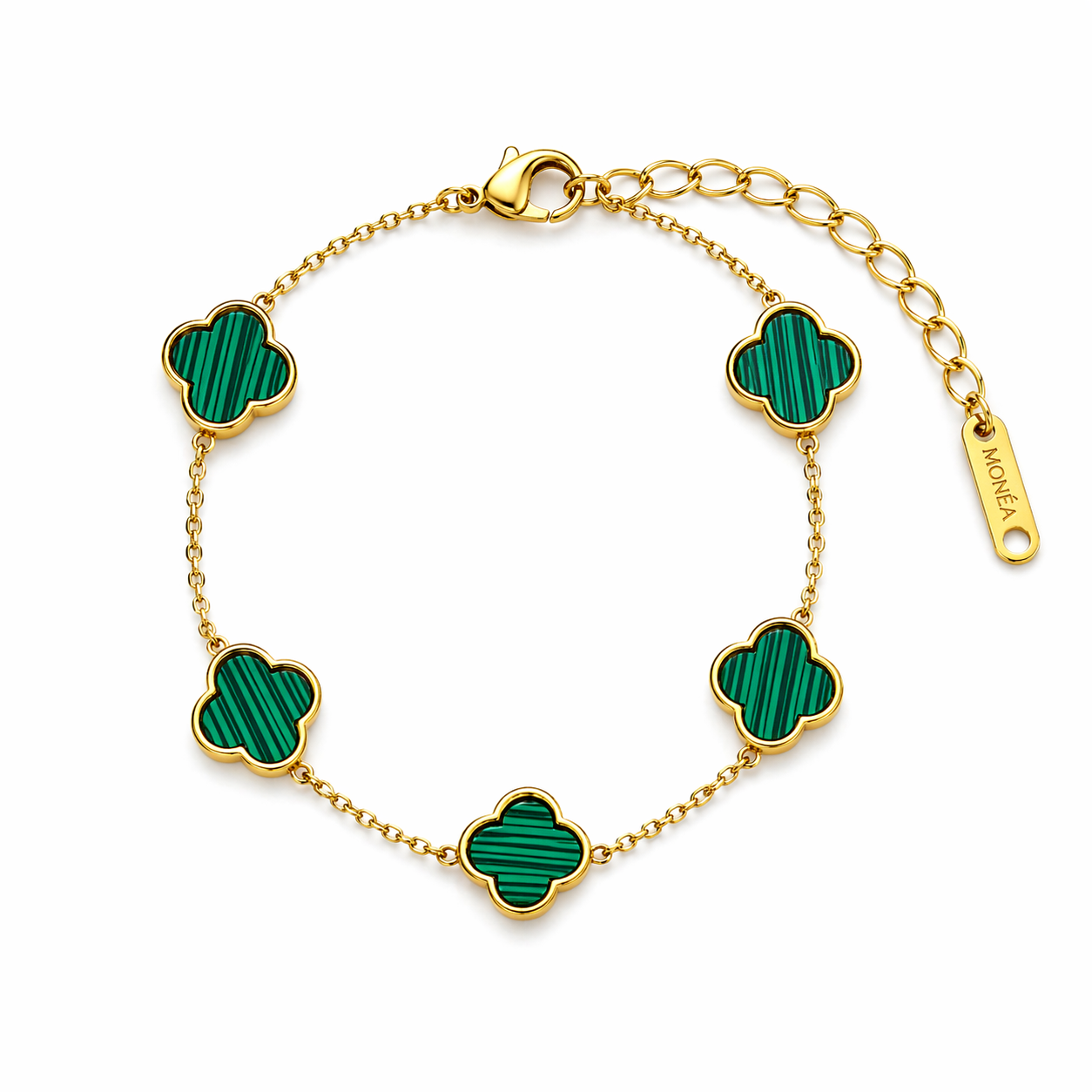 MONÉA Green Clover Gold Armband