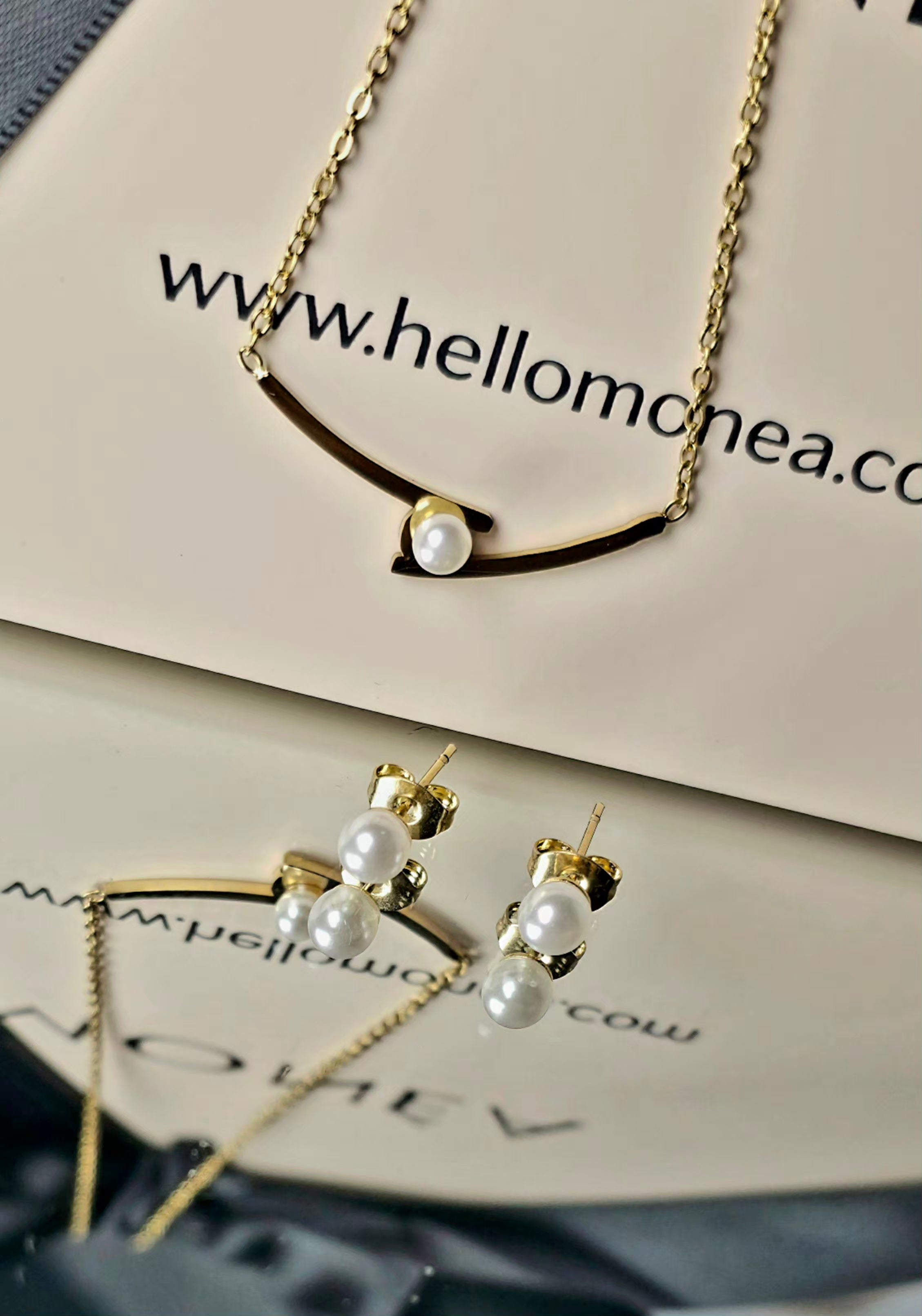 MONÉA Elegante Perlen Set - 18K vergoldet
