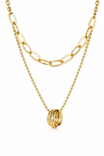 MONÉA Layering Halskette Gold-Doppelte Halskette Damen-18K Vergoldet