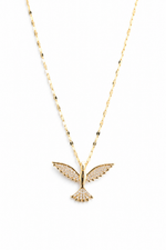 Goldene Vogel Halskette mit Zirkonia | MONÉA